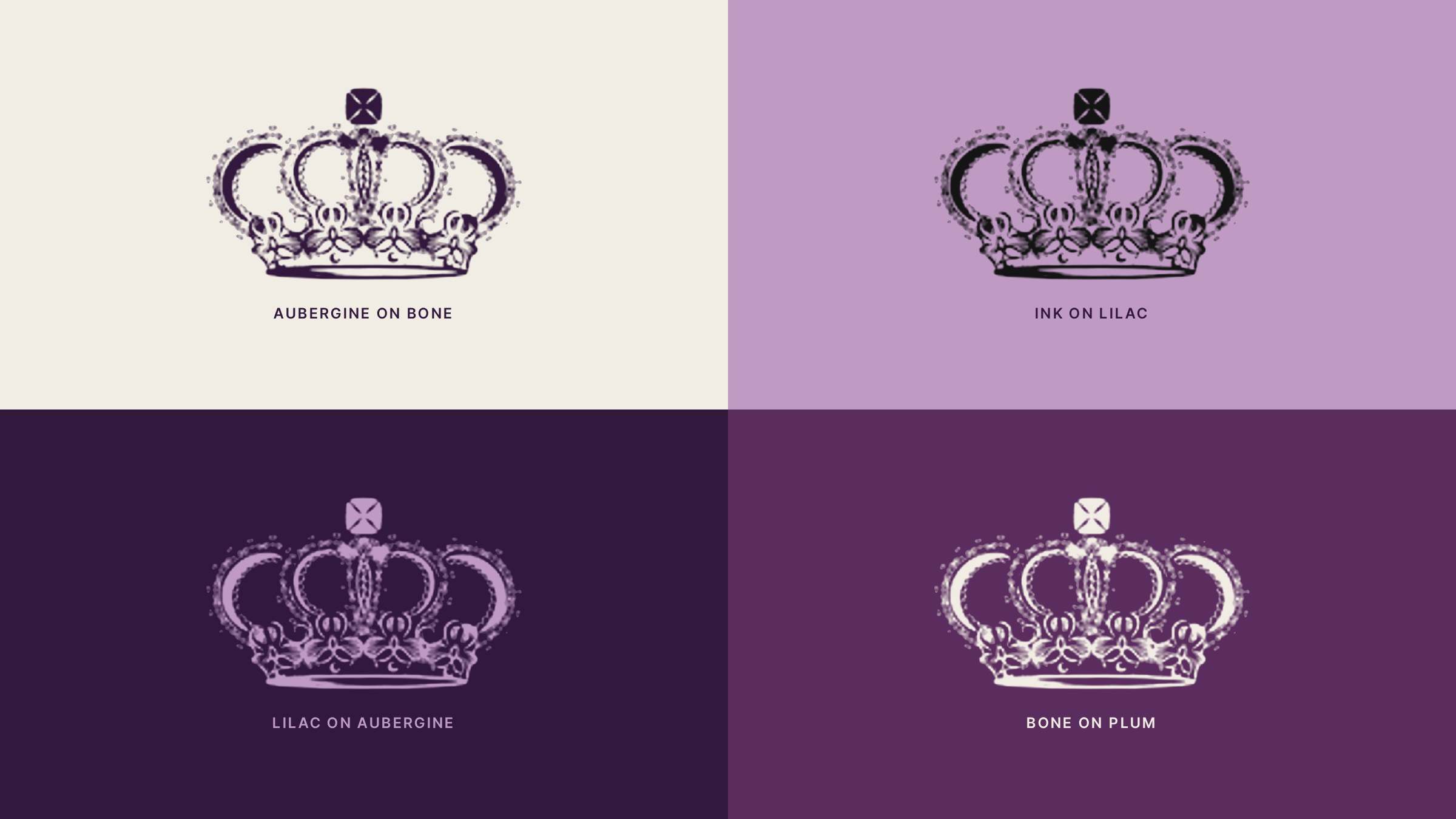 The engraved crown in four colourways