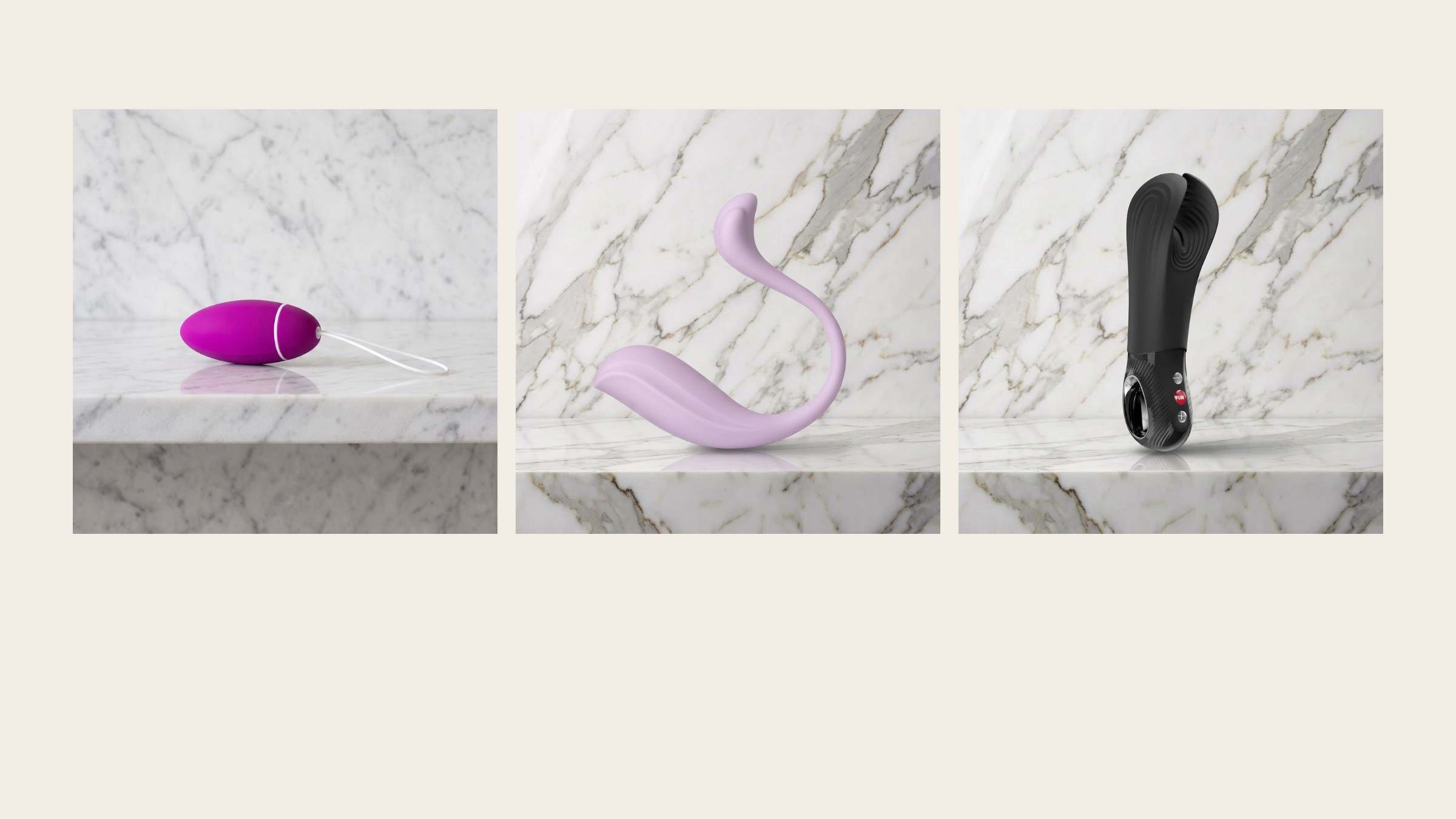 Current product photos on a marble slab